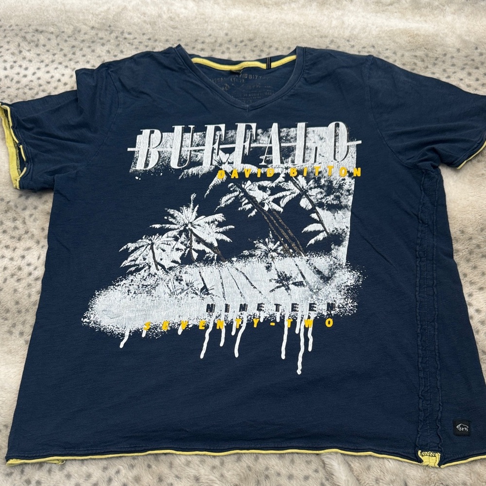 Buffalo David Bitton Navy Tee with Graphic Print